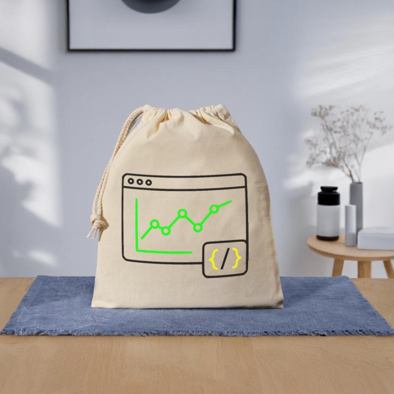 Web Analysis Chart Coding Browser Vector Closable cotton gift bag (25x30cm)