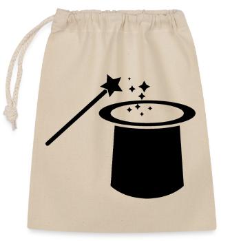 Chapeau magique - Sac cadeau en coton avec cordon (25 x 30 cm) - nature - Devant