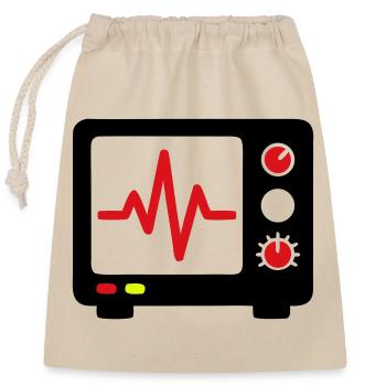 ECG Monitor Heartbeat Medicine - Closable cotton gift bag (25x30cm) - nature - Front