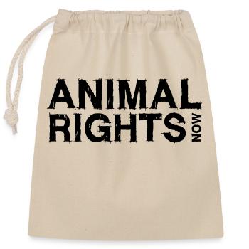 DROITS DES ANIMAUX MAINTENANT_01 - Sac cadeau en coton avec cordon (25 x 30 cm) - nature - Devant