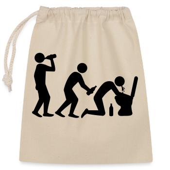 Drunken Evolution - Closable cotton gift bag (25x30cm) - nature - Front