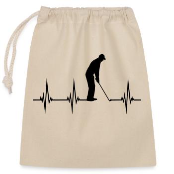 Pulse EKG golf - Closable cotton gift bag (25x30cm) - nature - Front