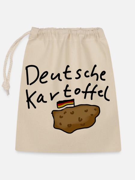 Deutsche Kartoffel  - Verschließbarer Geschenkbeutel aus Baumwolle (25x30cm) - Natur