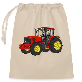 Traktor - Verschließbarer Geschenkbeutel aus Baumwolle (25x30cm) - Natur - Vorne