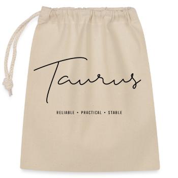 Taurus - Closable cotton gift bag (25x30cm) - nature - Front
