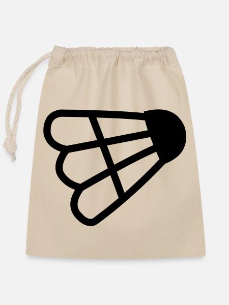 Badminton einfaches Shuttle-Logo - Verschließbarer Geschenkbeutel aus Baumwolle (25x30cm) - Natur
