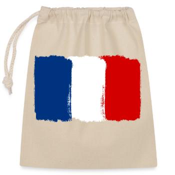 Drapeau de la France utilisé look - Sac cadeau en coton avec cordon (25 x 30 cm) - nature - Devant