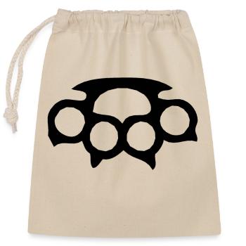 American fist weapon - Closable cotton gift bag (25x30cm) - nature - Front