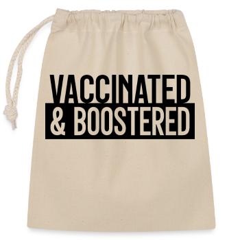 #Vaccinated - Closable cotton gift bag (25x30cm) - nature - Front