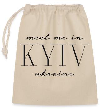Meet me in Kiev Ukraine - Kyiv - Closable cotton gift bag (25x30cm) - nature - Front