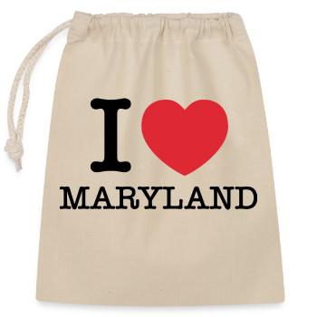 Ich liebe Maryland | Maryland | I Herz Maryland - Verschließbarer Geschenkbeutel aus Baumwolle (25x30cm) - Natur - Vorne