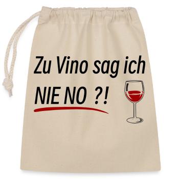 Wein Trinken Lustig - Verschließbarer Geschenkbeutel aus Baumwolle (25x30cm) - Natur - Vorne