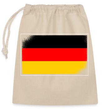 Deutschland Flagge Deutsche Fahne Used Look Heimat - Verschließbarer Geschenkbeutel aus Baumwolle (25x30cm) - Natur - Vorne