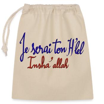 Vêtements hlel halal - Sac cadeau en coton avec cordon (25 x 30 cm) - nature - Devant