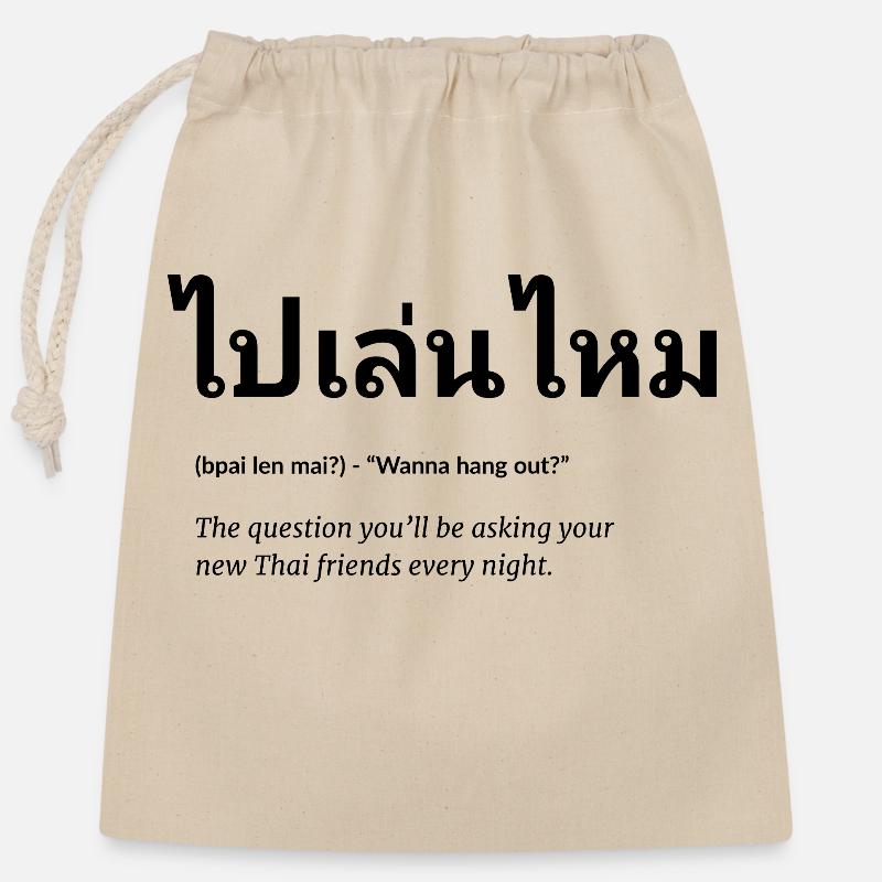thai sprache Freundschaft - Verschließbarer Geschenkbeutel aus Baumwolle (25x30cm) - Natur