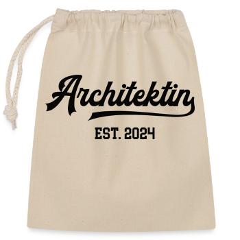 Architektin Architektur Studentin Abschluss 2024 - Verschließbarer Geschenkbeutel aus Baumwolle (25x30cm) - Natur - Vorne