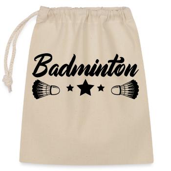badminton - Closable cotton gift bag (25x30cm) - nature - Front