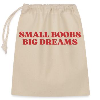 Small Boobs Big Dreams Aesthetic Y2K - Sac cadeau en coton avec cordon (25 x 30 cm) - nature - Devant