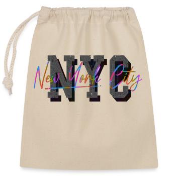 New York USA America Travel Tourist Patriot - Closable cotton gift bag (25x30cm) - nature - Front
