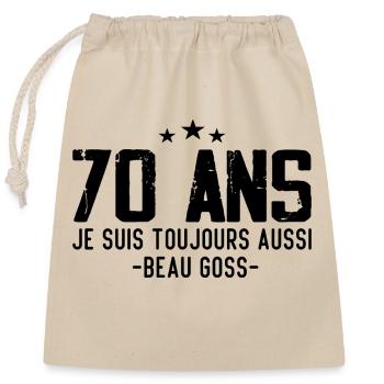 Beau goss Cadeau Anniversaire 70 ans Humour - Sac cadeau en coton avec cordon (25 x 30 cm) - nature - Devant