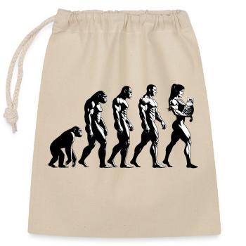 Fitness Evolution - Closable cotton gift bag (25x30cm) - nature - Front