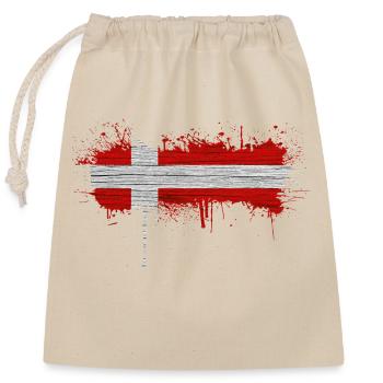 Danemark Europe Drapeau danois symboles nationaux norden - Sac cadeau en coton avec cordon (25 x 30 cm) - nature - Devant
