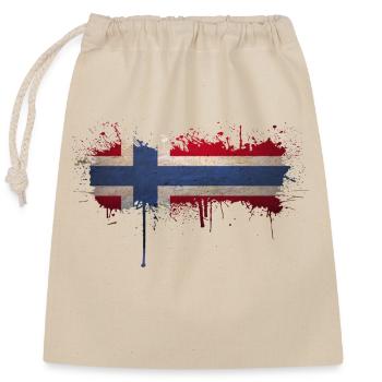 Norvège Norvège Drapeau Scandinavie Norden Tor Viking - Sac cadeau en coton avec cordon (25 x 30 cm) - nature - Devant
