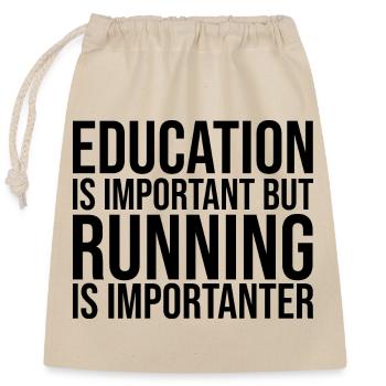 Running - Closable cotton gift bag (25x30cm) - nature - Front