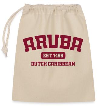Aruba - Est. 1499 - Dutch Caribbean - Karibik - Closable cotton gift bag (25x30cm) - nature - Front