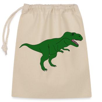 T-Rex - Closable cotton gift bag (25x30cm) - nature - Front