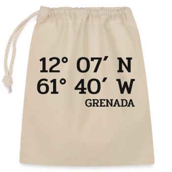 Grenada Coordinates - Coordinates - Caribbean - Closable cotton gift bag (25x30cm) - nature - Front