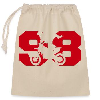 Moto 98 motard - Sac cadeau en coton avec cordon (25 x 30 cm) - nature - Devant