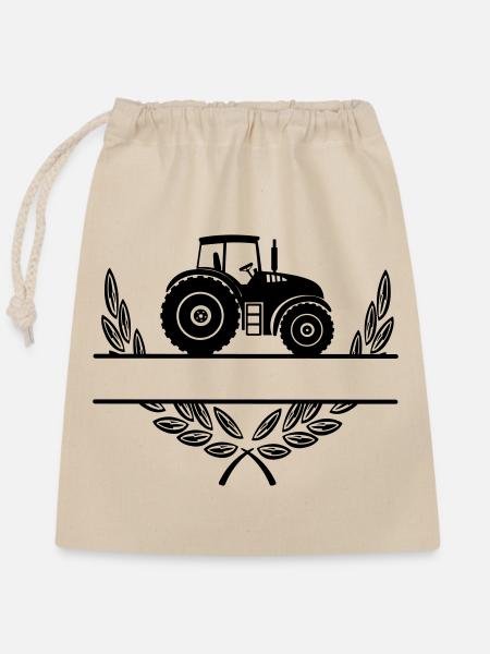 Stolz auf den Landwirt-Traktor - Verschließbarer Geschenkbeutel aus Baumwolle (25x30cm) - Natur