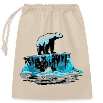 Ours polaire sur la banquise – Conception de l’Arctique - Sac cadeau en coton avec cordon (25 x 30 cm) - nature - Devant