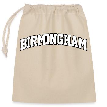 Birmingham Logo: College-Design mit modernem Stil - Verschließbarer Geschenkbeutel aus Baumwolle (25x30cm) - Natur - Vorne