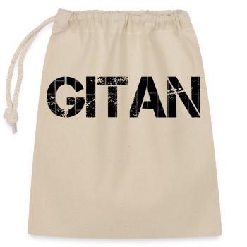 Worn Brown Brick - Closable cotton gift bag (25x30cm) - nature - Front