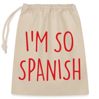 I'M SO SPANISH Spanisch Spanien - Verschließbarer Geschenkbeutel aus Baumwolle (25x30cm) - Natur - Vorne