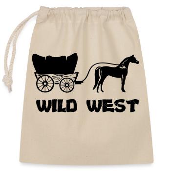 western kutsche wild west - Verschließbarer Geschenkbeutel aus Baumwolle (25x30cm) - Natur - Vorne