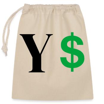 Lettre y dollar - Sac cadeau en coton avec cordon (25 x 30 cm) - nature - Devant