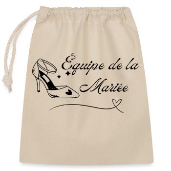 Équipe de la mariée - Sac cadeau en coton avec cordon (25 x 30 cm) - nature - Devant