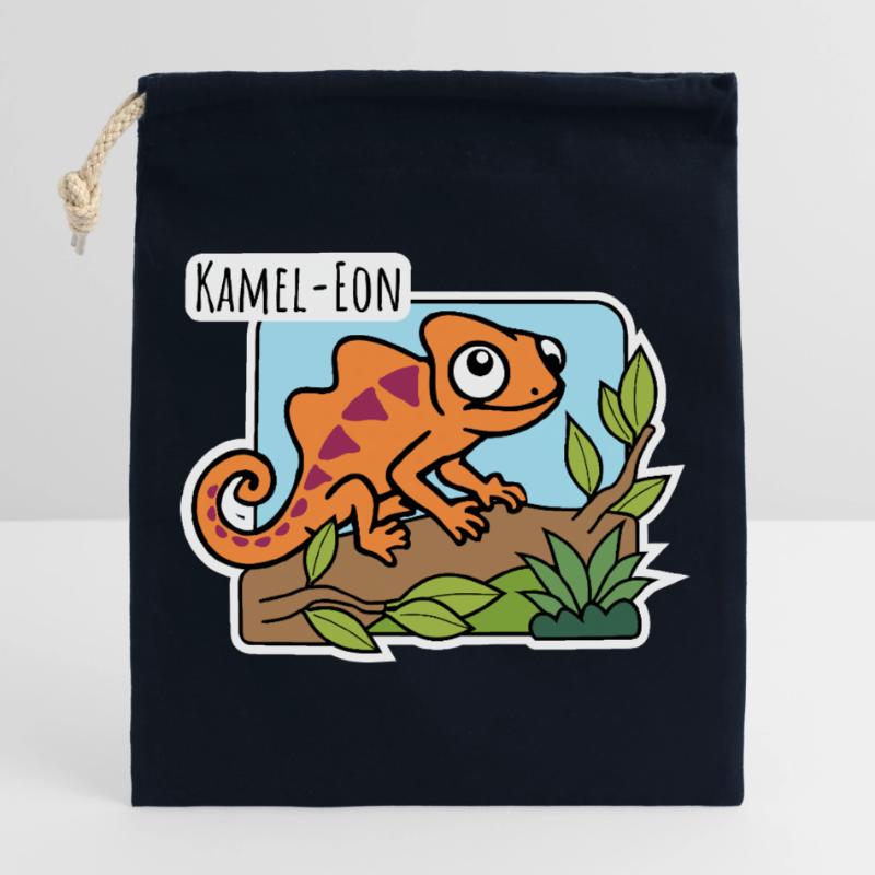 Ist ein Kamel-Eon ein Kamel oder ein Chameleon? Verschließbarer Geschenkbeutel aus Baumwolle (25x30cm)