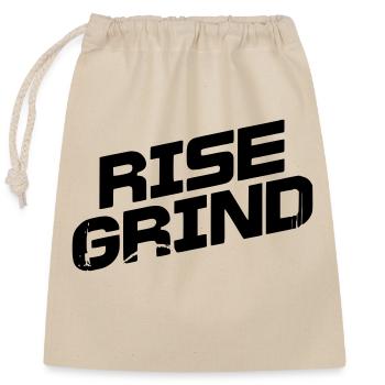 Motivational Gym Rise Grind - Verschließbarer Geschenkbeutel aus Baumwolle (25x30cm) - Natur - Vorne