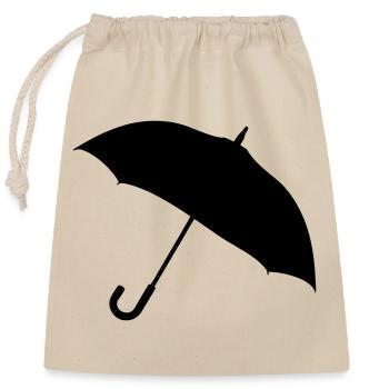 Classic Umbrella Silhouette - Closable cotton gift bag (25x30cm) - nature - Front