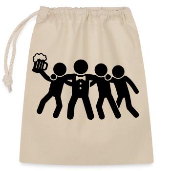 Groupe de poule - Sac cadeau en coton avec cordon (25 x 30 cm) - nature - Devant