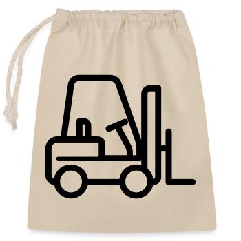 Chariot élévateur - Sac cadeau en coton avec cordon (25 x 30 cm) - nature - Devant