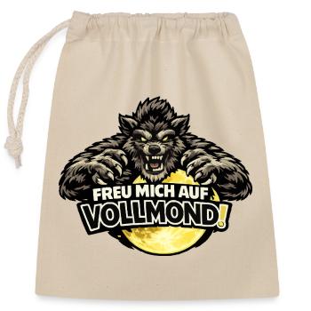 Werewolf Full Moon - funny amok saying - Closable cotton gift bag (25x30cm) - nature - Front