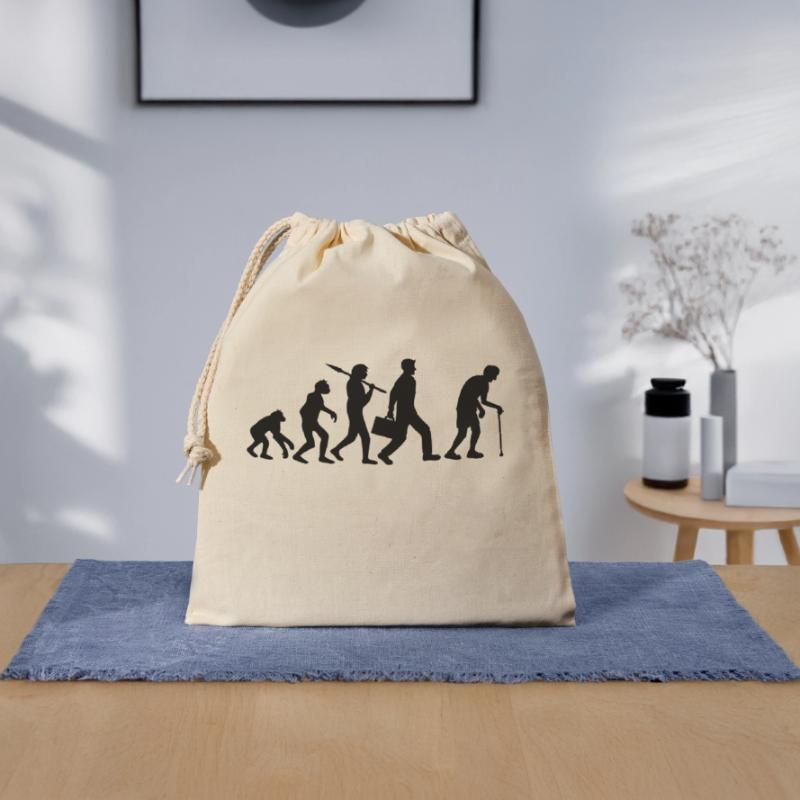 Evolution Opa Design Verschließbarer Geschenkbeutel aus Baumwolle (25x30cm)