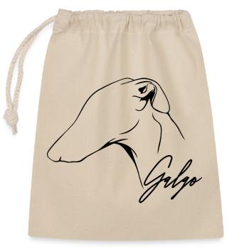 GALGO Profil Windhunde Hunde Hund Wilsigns - Verschließbarer Geschenkbeutel aus Baumwolle (25x30cm) - Natur - Vorne
