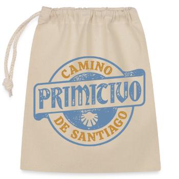 Camino Primitivo Pilger-Stempel | Jakobsweg - Verschließbarer Geschenkbeutel aus Baumwolle (25x30cm) - Natur - Vorne
