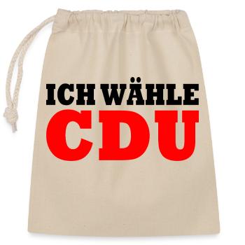 Cdu - Verschließbarer Geschenkbeutel aus Baumwolle (25x30cm) - Natur - Vorne